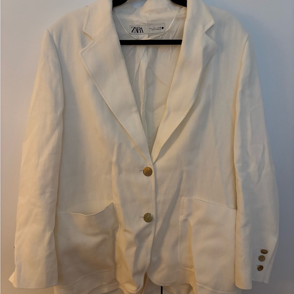 Zara Women's Linen Cream Blazer